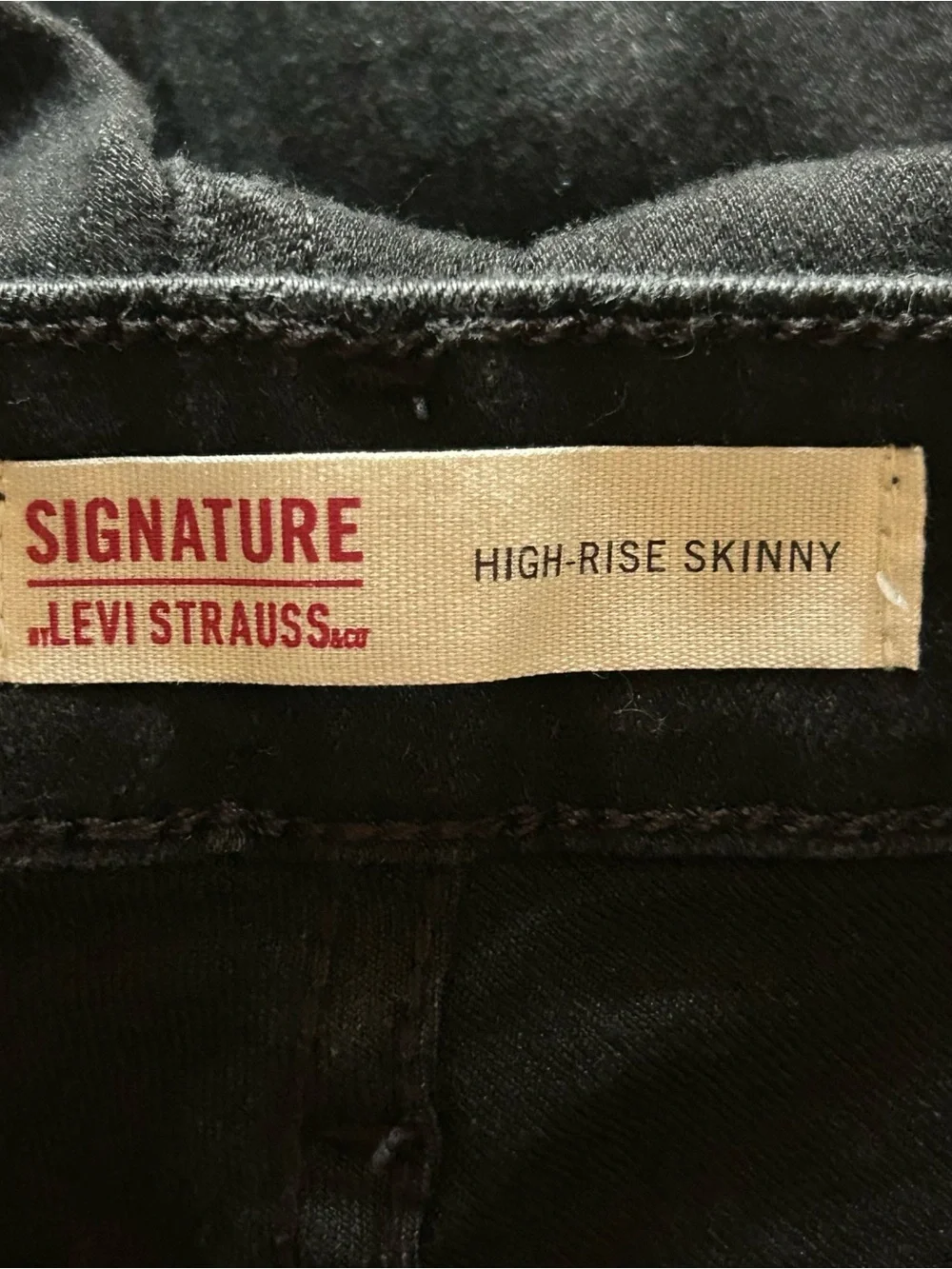 Levi Strauss Signature High Rise Skinny Jeans Black Stretch Women’s‎ 16L W33